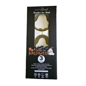 New Prime Chef 3 Cavity Tumbler Ice Mold for 20oz & 30oz, Halloween Ghost